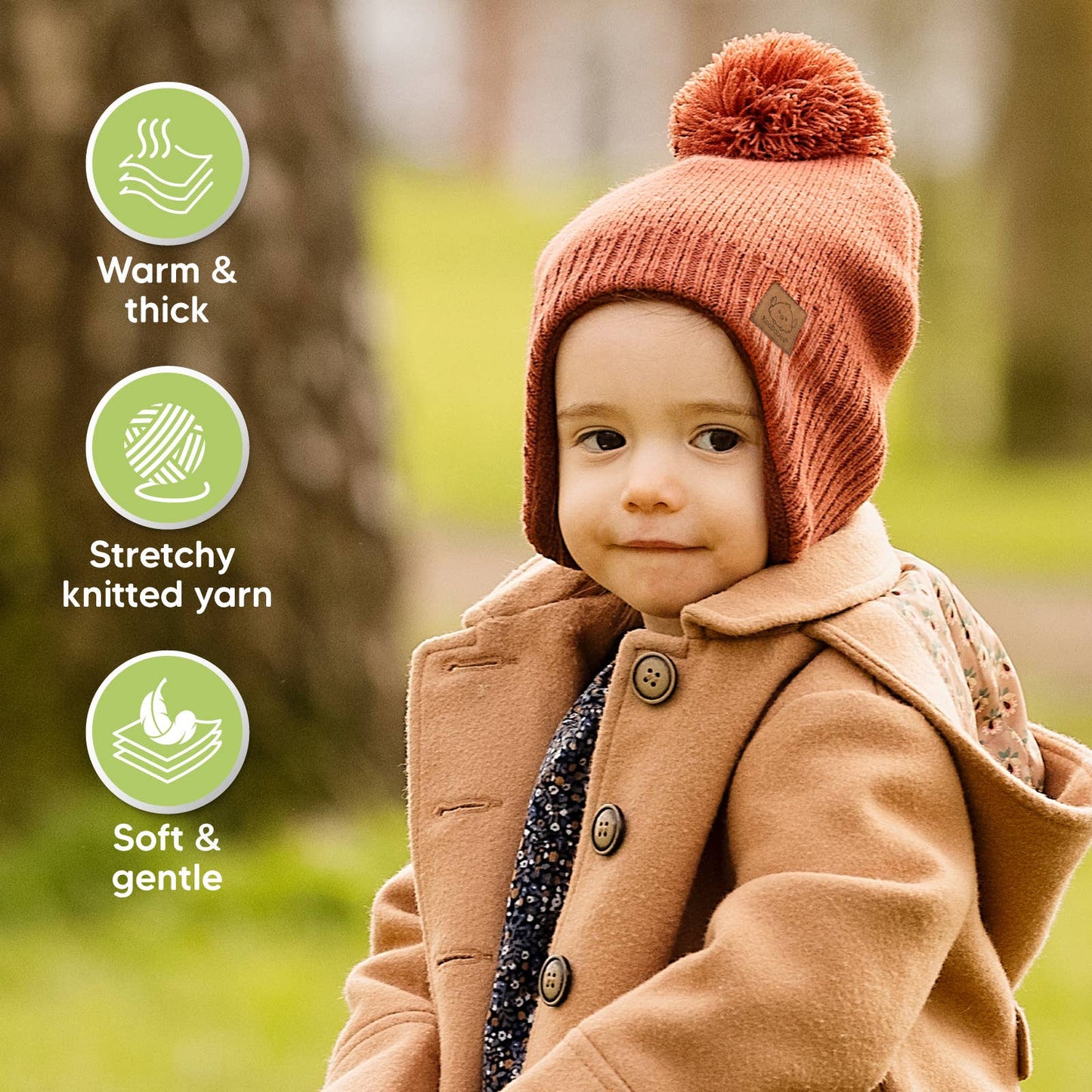 KeaBabies - Muff Baby Beanie for Newborn Baby Boys and Girls