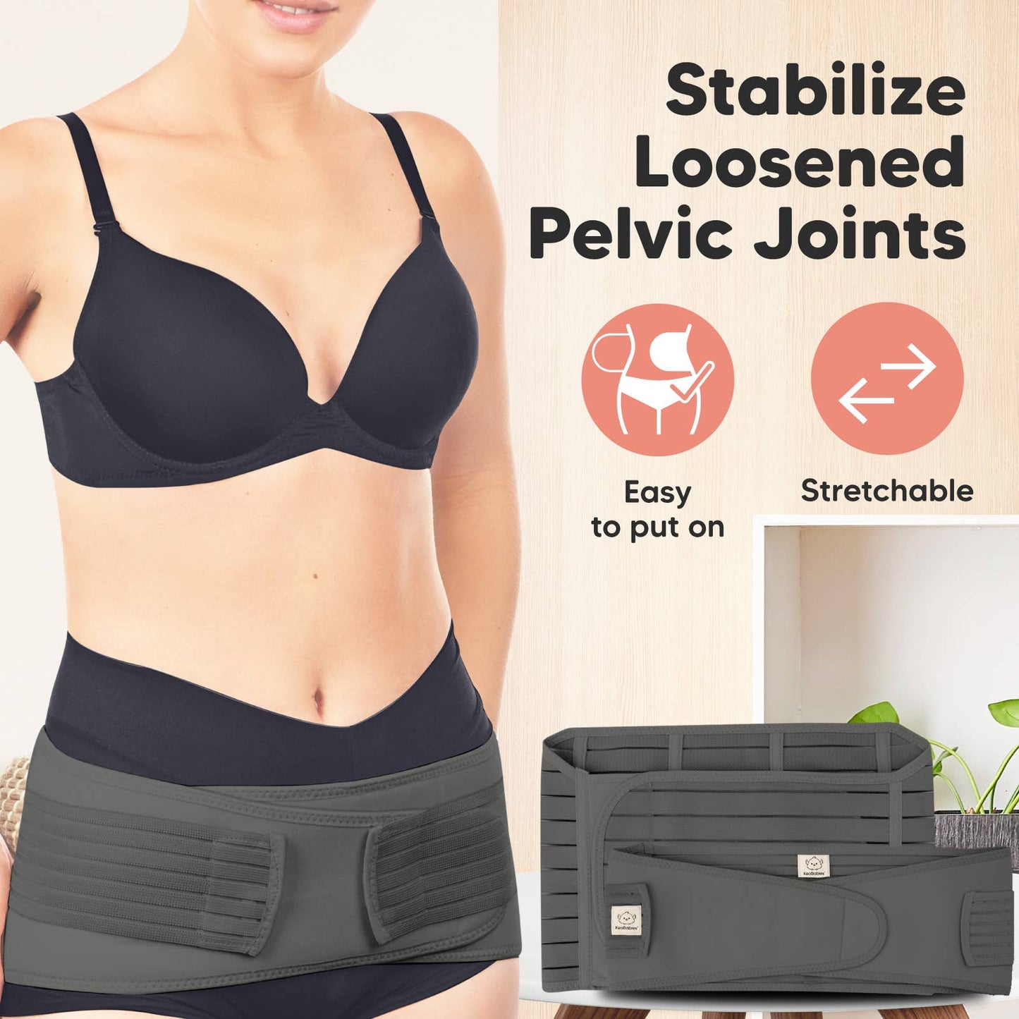 KeaBabies - Revive 3 in 1 Postpartum Belt (Mystic Gray)