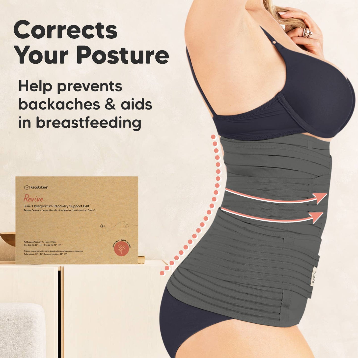 KeaBabies - Revive 3 in 1 Postpartum Belt (Mystic Gray)