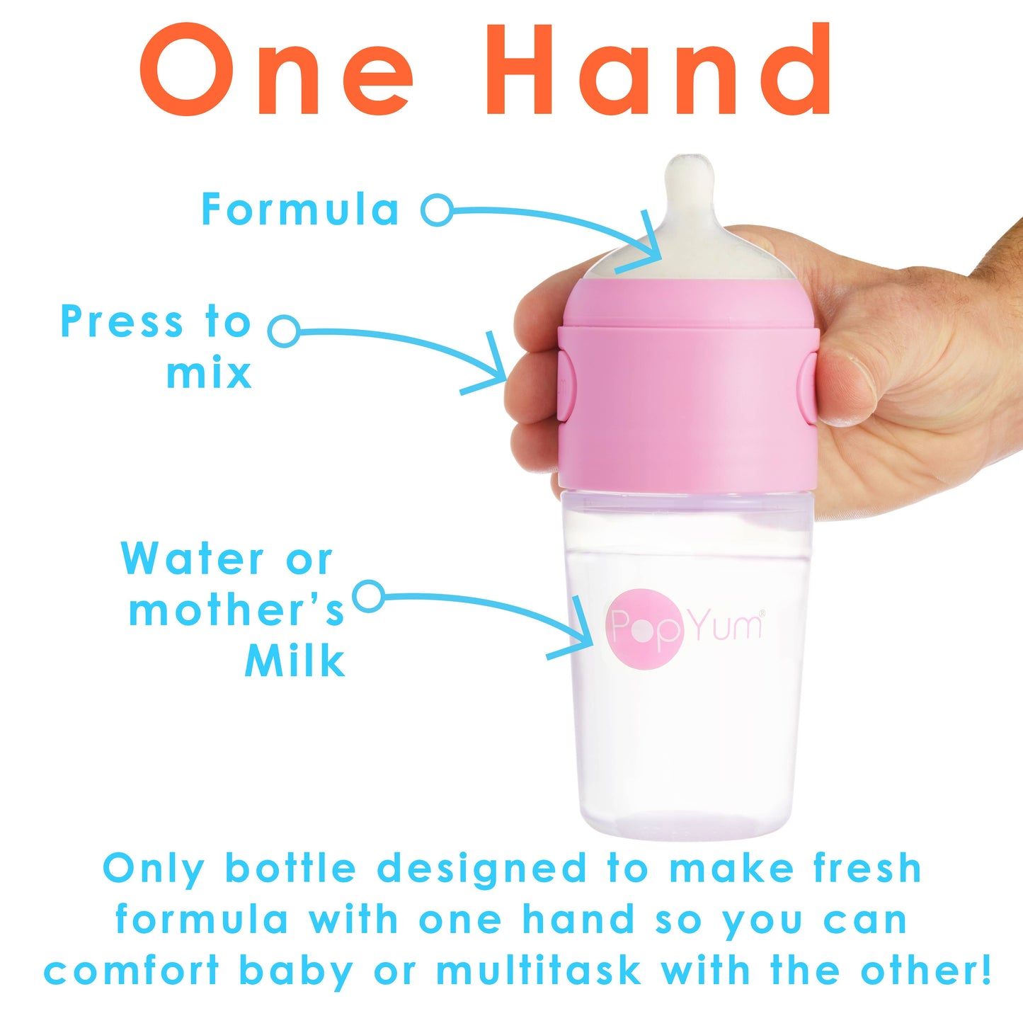 PopYum - 3-Pack Anti-Colic Formula Making Bottles