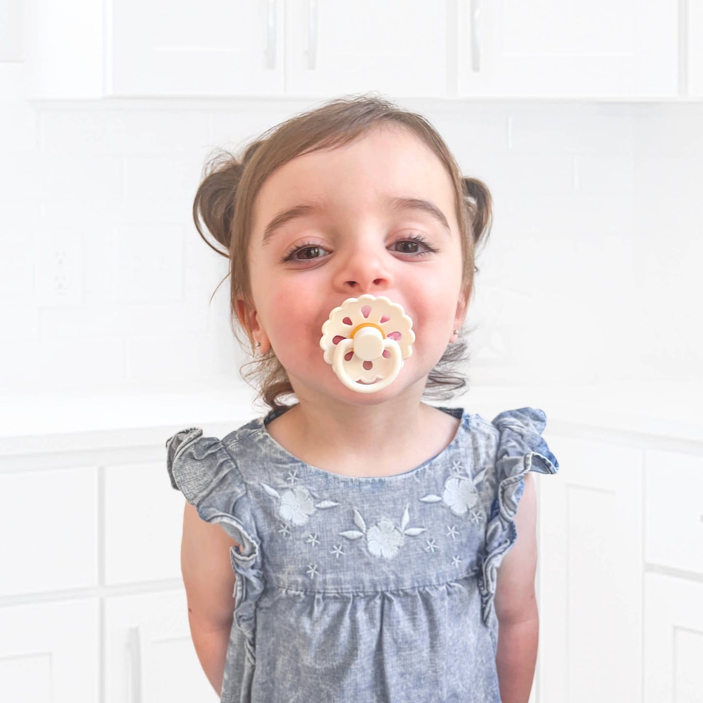 Baby Bliss - Natural Latex Pacifiers - Size 2 (6-18M) Sage & Dusty Blue Baby Bliss