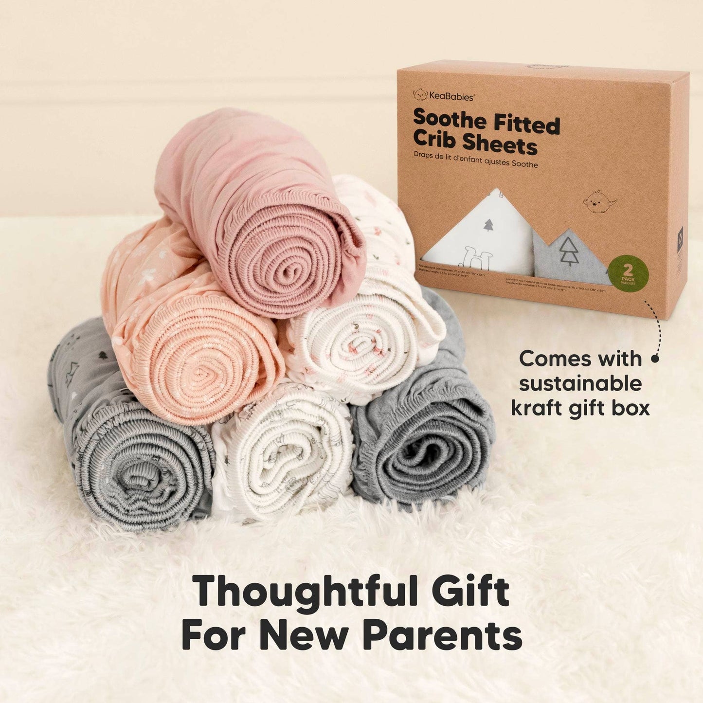 KeaBabies - 2-pack Organic Cotton Fitted Crib Sheet