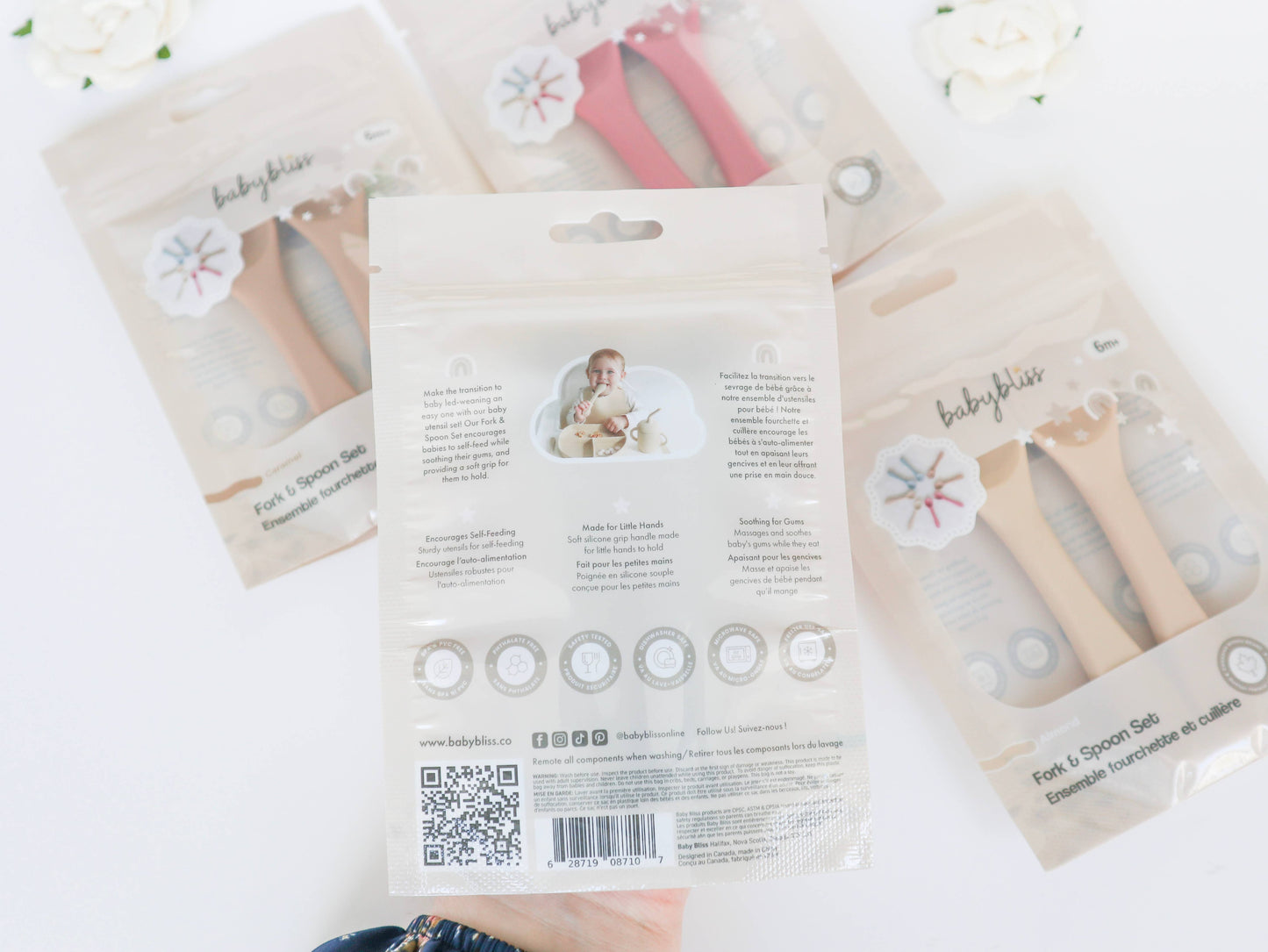 Baby Bliss - Baby Silicone Spoon & Fork Set (Pack of 4)