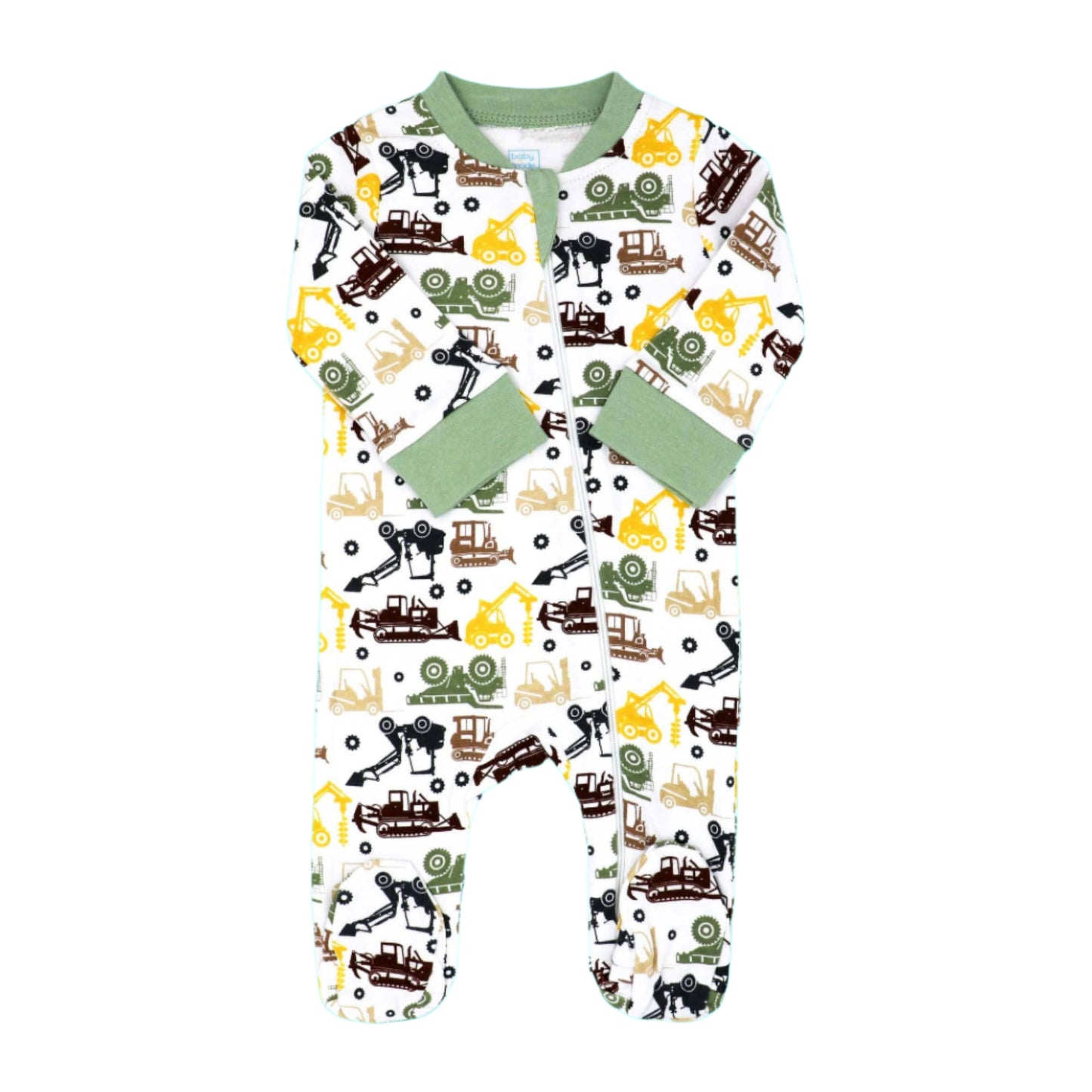 Baby Mode Footed Sleeper: Sage Dirt Magnet