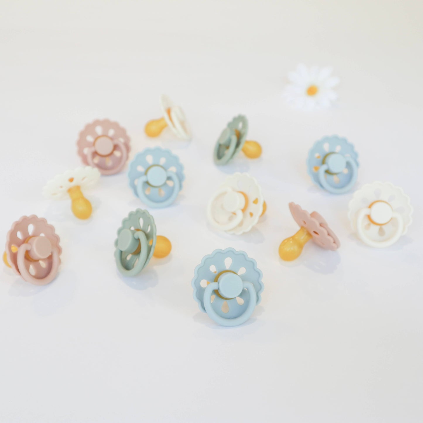 Baby Bliss - Natural Latex Pacifiers - Size 1 (0-6M) Sage & Dusty Blue