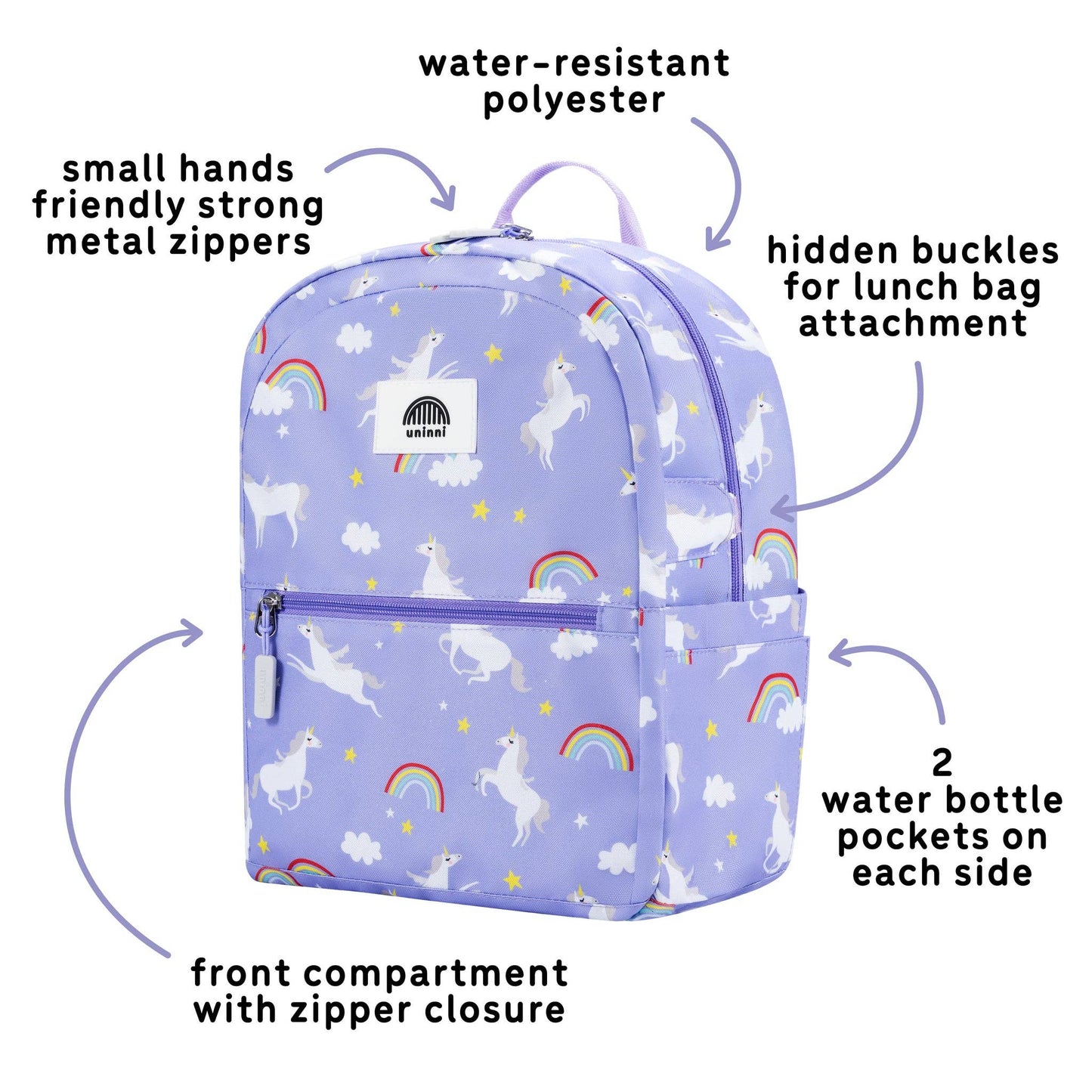 uninni - Ethan Backpack - Rainbow Unicorn