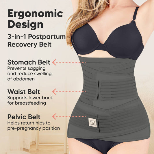 KeaBabies - Revive 3 in 1 Postpartum Belt (Mystic Gray) KeaBabies