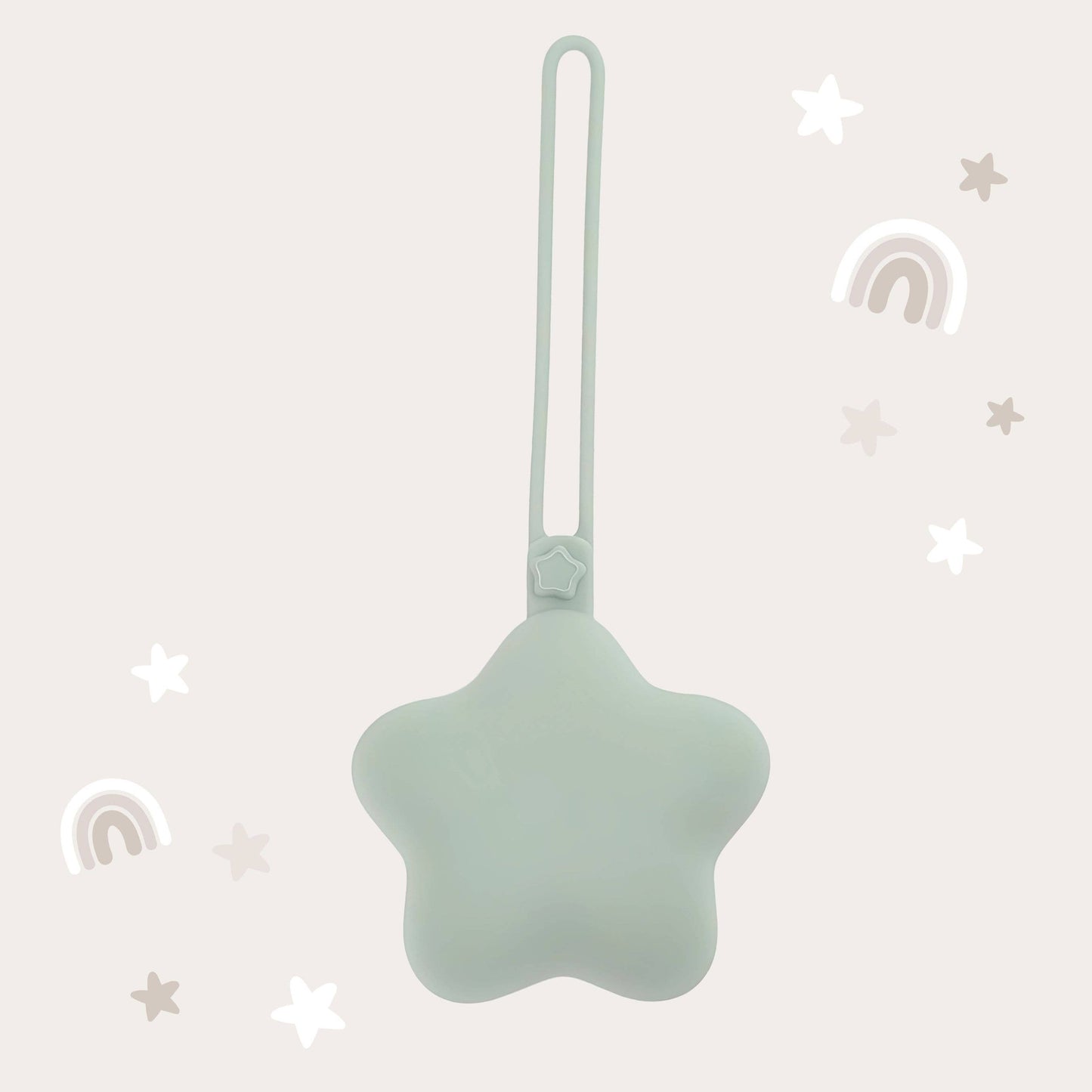 Baby Bliss - Star Pacifier Holder Case - Sage