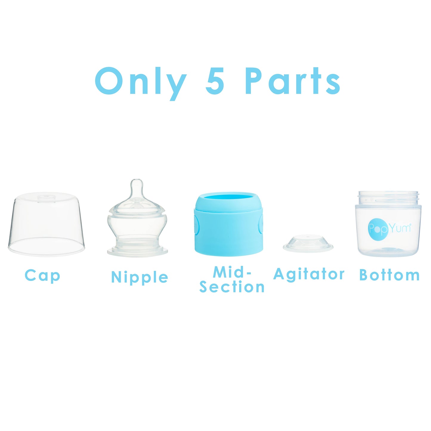 PopYum - 3-Pack Anti-Colic Formula Making Bottles