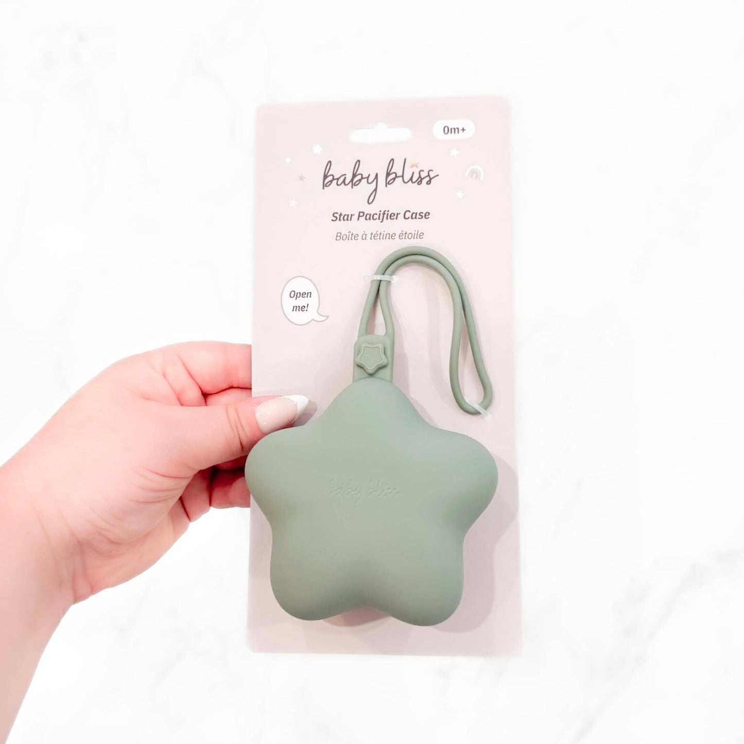 Baby Bliss - Star Pacifier Holder Case - Sage