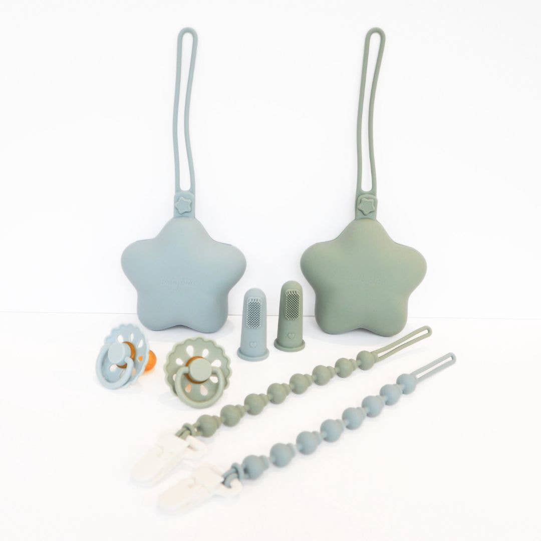 Baby Bliss - Star Pacifier Holder Case - Sage