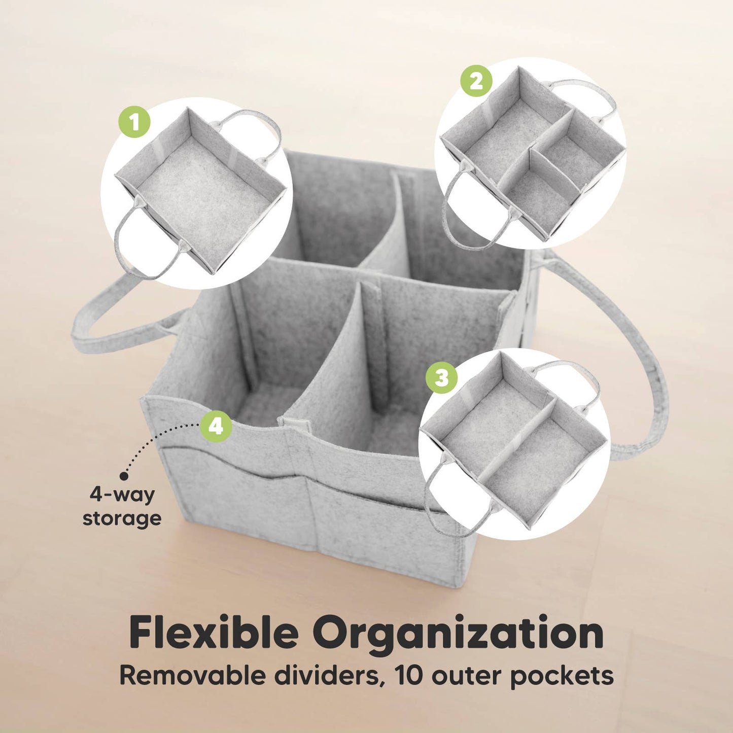 KeaBabies - Original Baby Diaper Caddy Organizer for Nursery, Storage