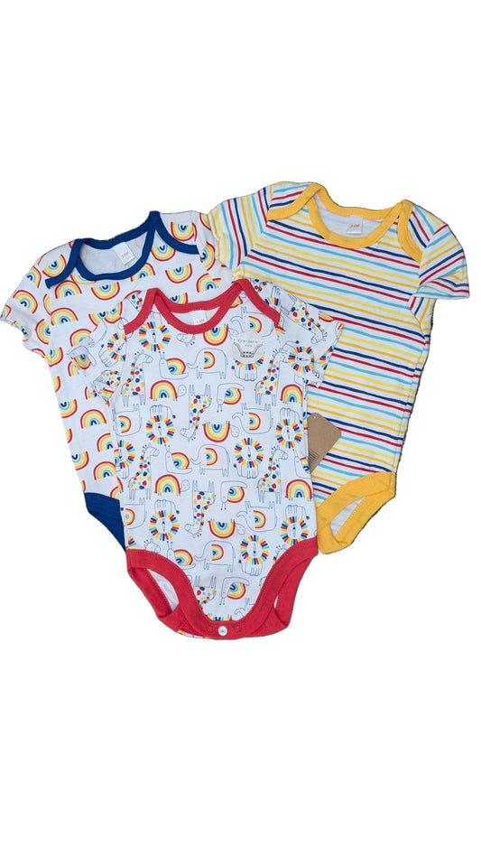 Lily & Jack 3-Pack Bodysuit 100% Organic Cotton- Rainbow Rose Textiles