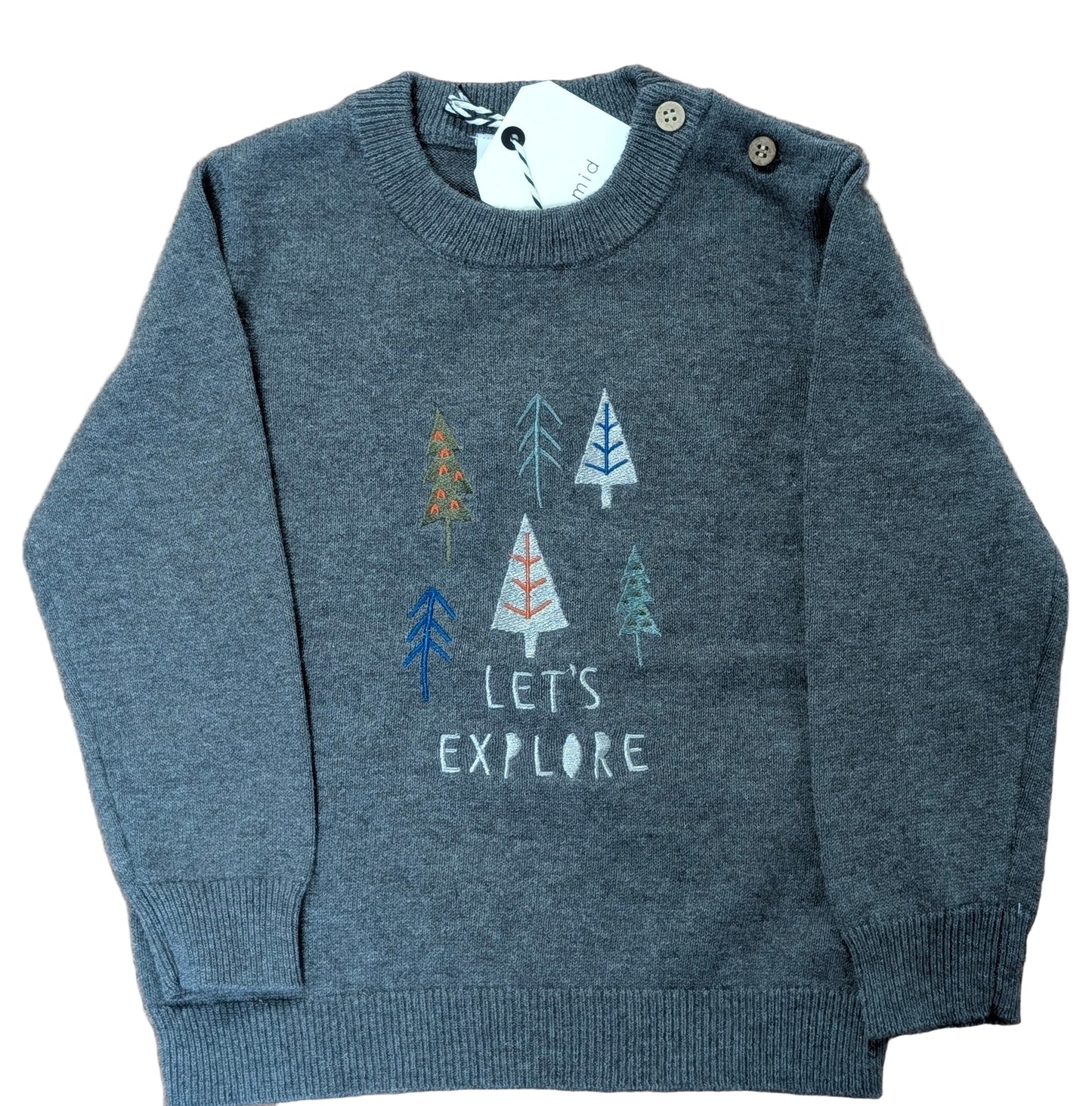 Midi - Baby Boy Sweater (Charcoal) Orchid+Forest kids