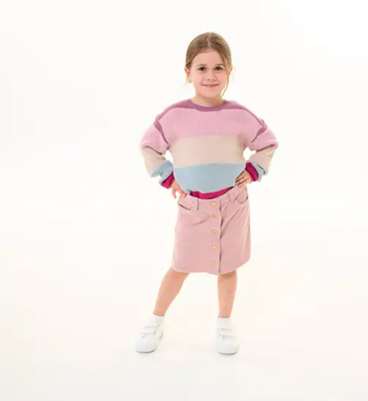 Midi- Girls Sweater Top Orchid+Forest kids
