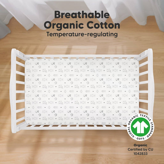 KeaBabies - 2-pack Organic Cotton Fitted Crib Sheet KeaBabies