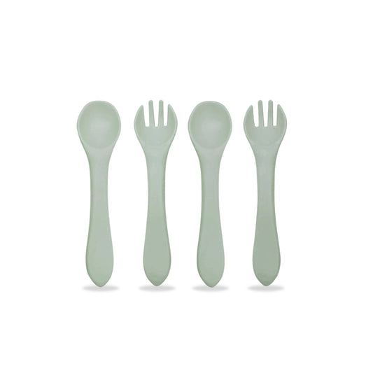 Baby Bliss - Baby Silicone Spoon & Fork Set (Pack of 4)