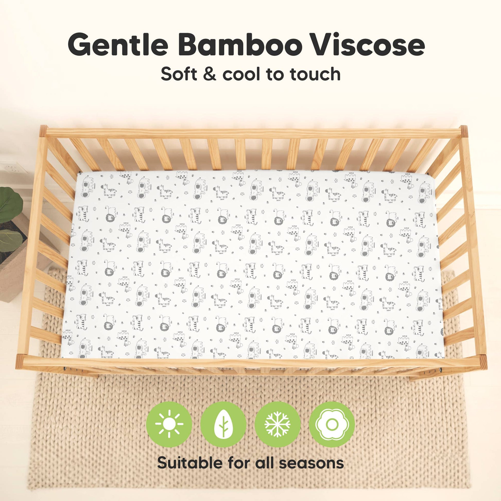 KeaBabies - 2pk Waterproof Crib Sheets, Baby Mattress Protector KeaBabies