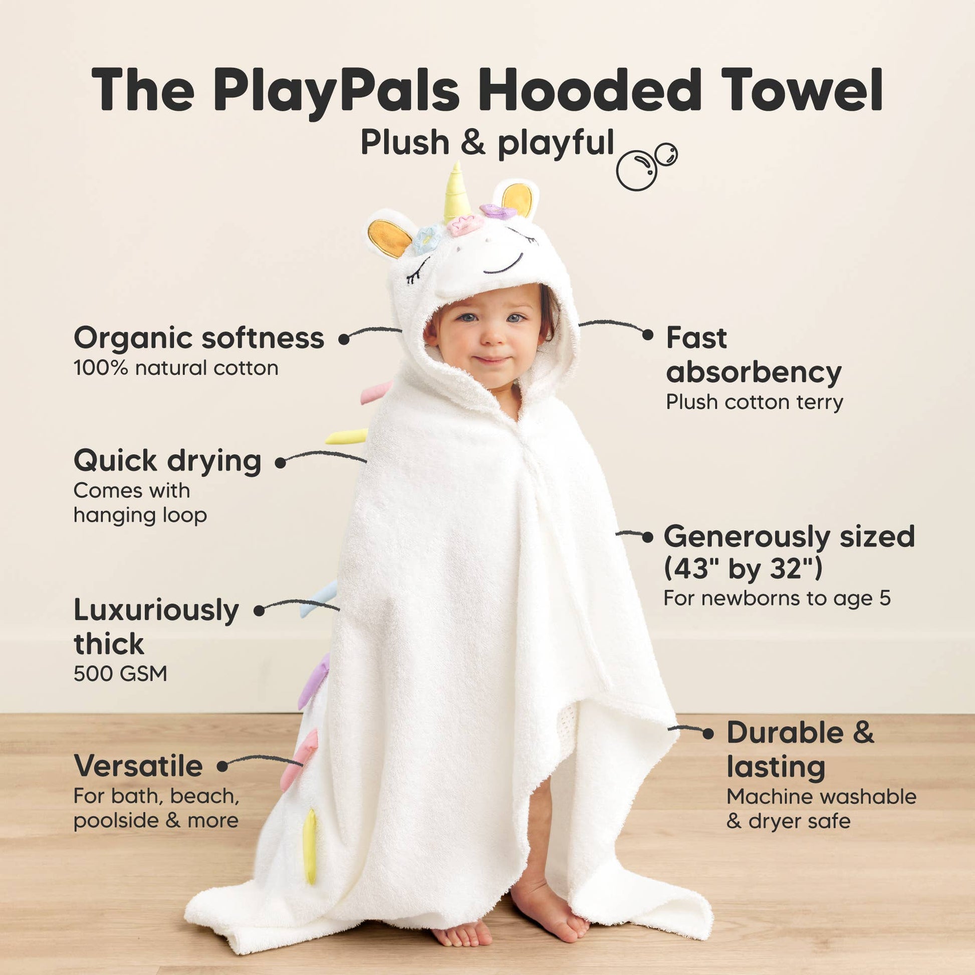 KeaBabies - Playpals Hooded Baby Bath Towels KeaBabies