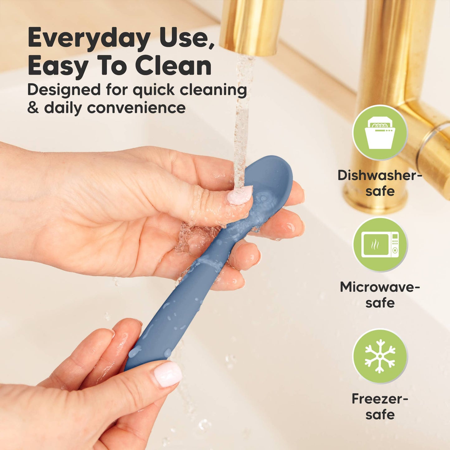 KeaBabies - 3-Pack Prep Silicone Baby Spoons for Toddlers 6-24 months