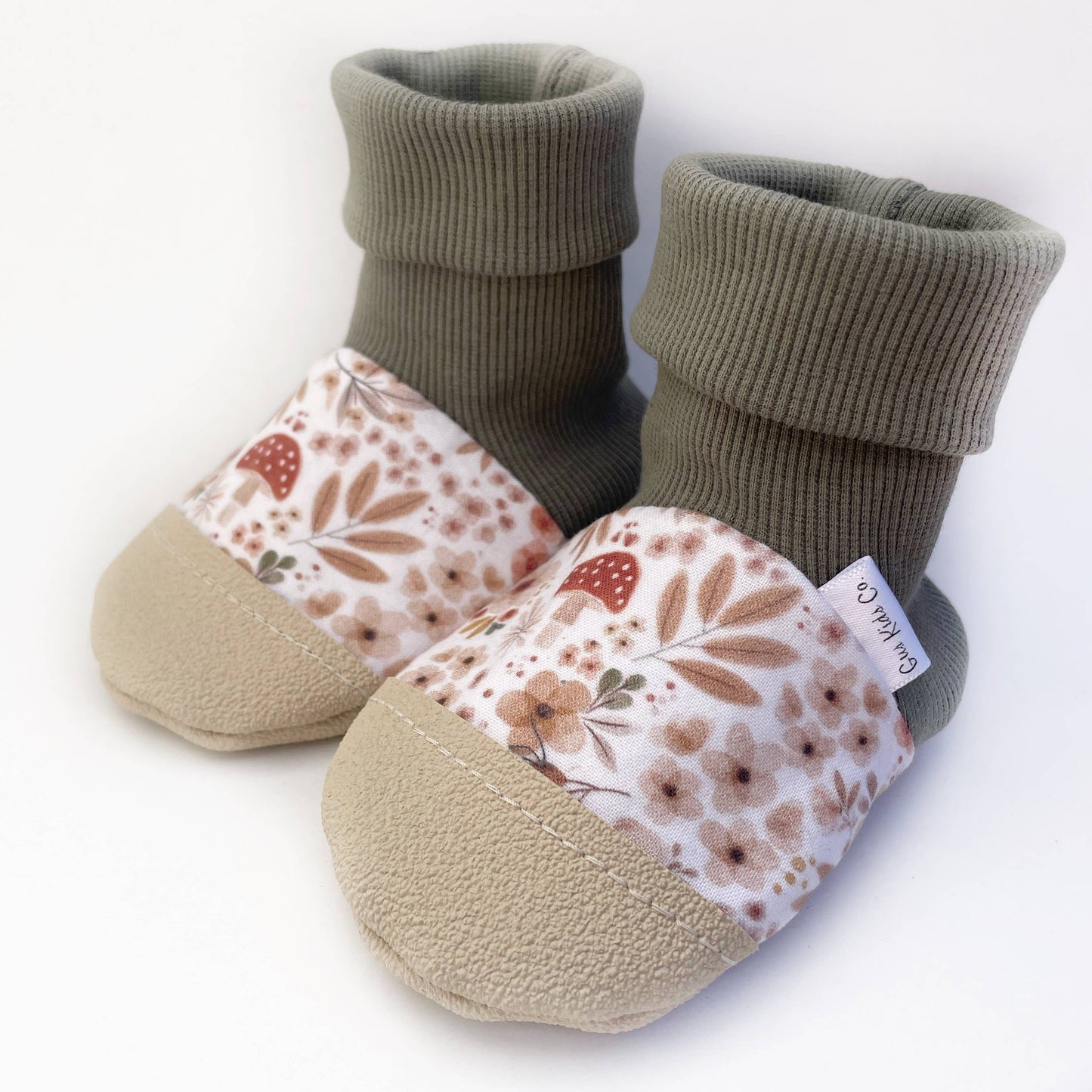 Gus Kids Co. - Mushroom Floral Baby Booties Gus Kids Co.