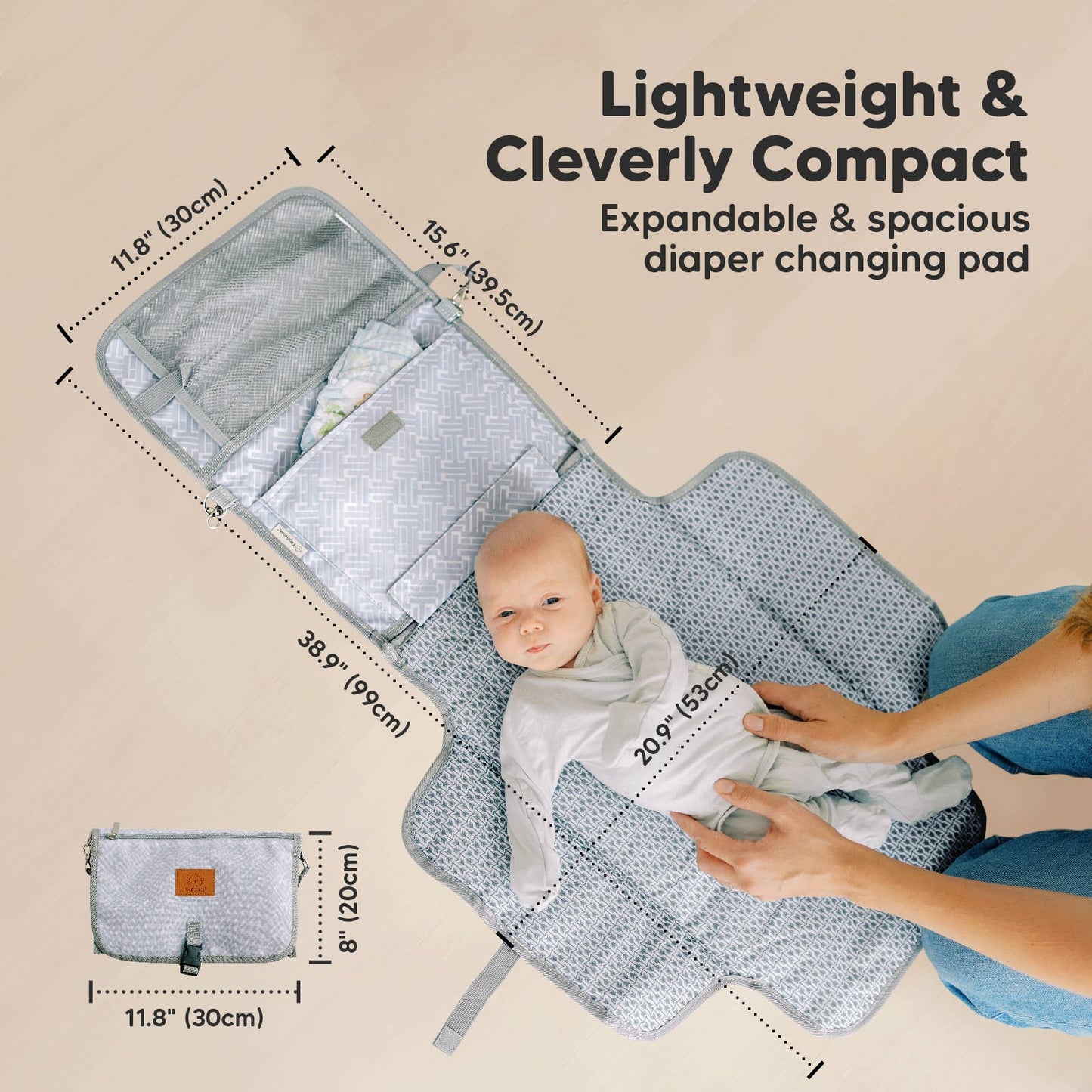KeaBabies - Ezee Portable Diaper Changing Pad, Foldable Changing Mat