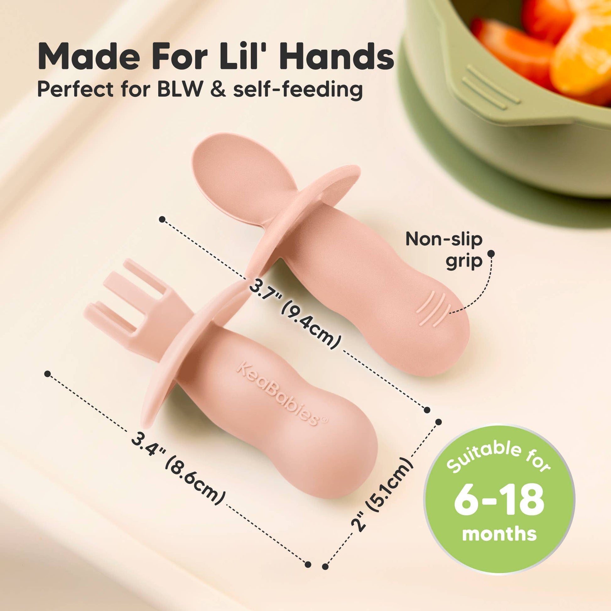 KeaBabies - 4-Pack Prep Silicone Baby Spoons & Forks Set for Toddlers KeaBabies