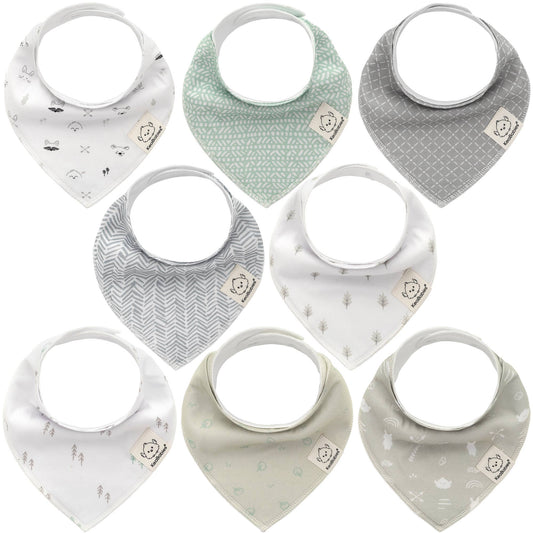 KeaBabies - 8-pack Baby Bandana Bibs for Boys and Girls
