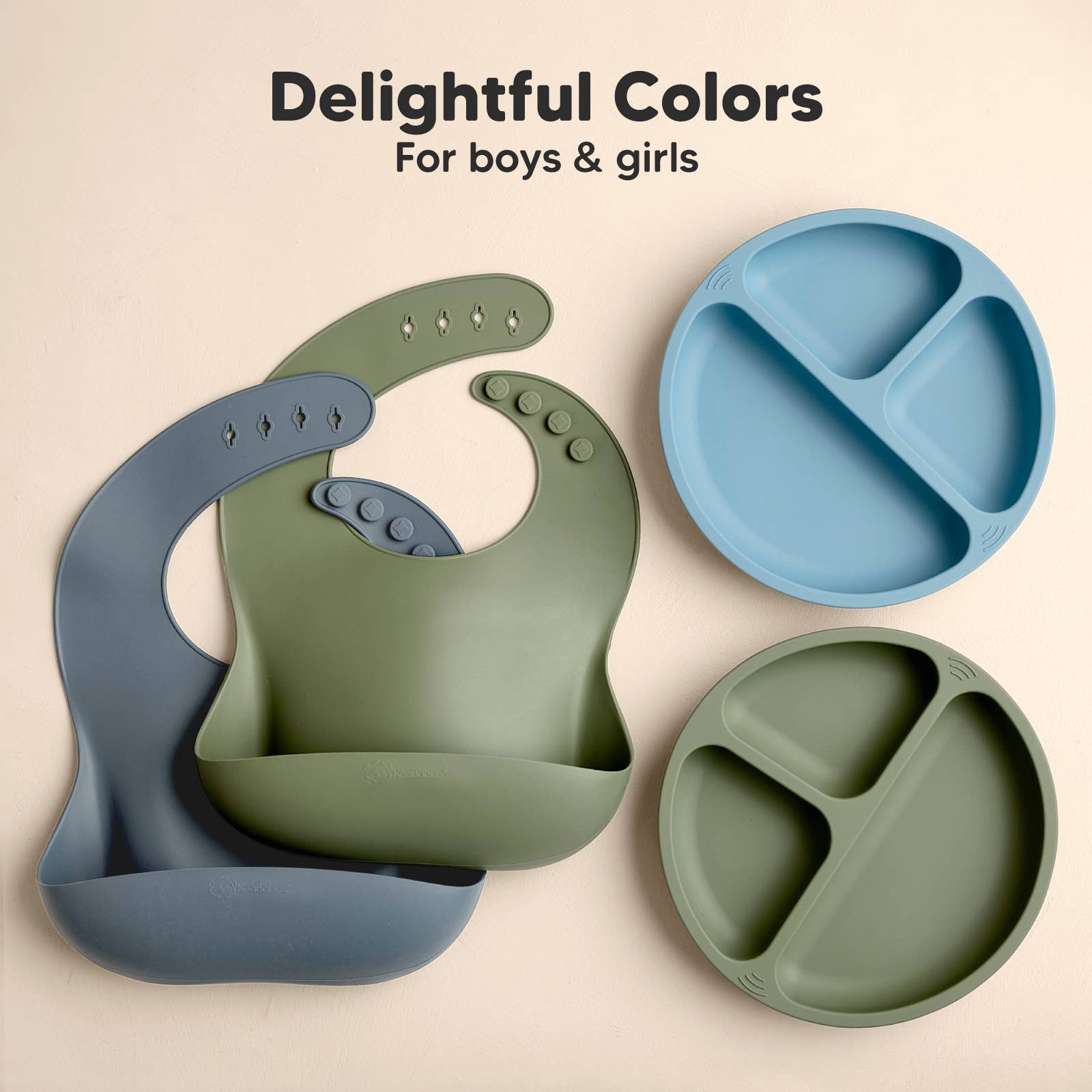 KeaBabies - 2-Pack Prep Silicone Bibs for Babies, Toddlers, Boys, Girls KeaBabies