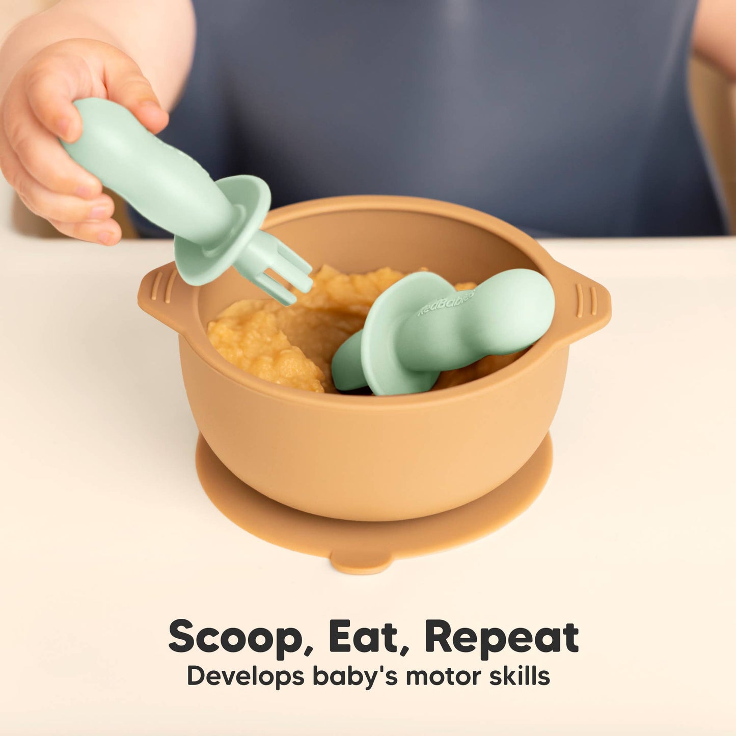 KeaBabies - 4-Pack Prep Silicone Baby Spoons & Forks Set for Toddlers KeaBabies