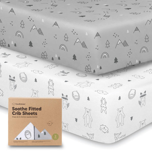KeaBabies - 2-pack Organic Cotton Fitted Crib Sheet