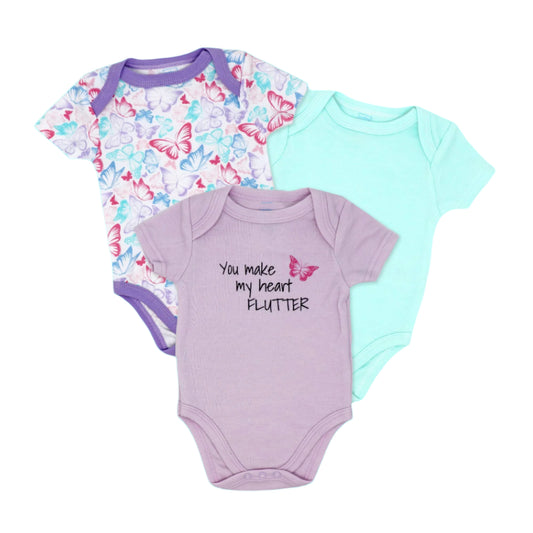 Baby Mode 3-Pack Bodysuit-Girl Butterfly