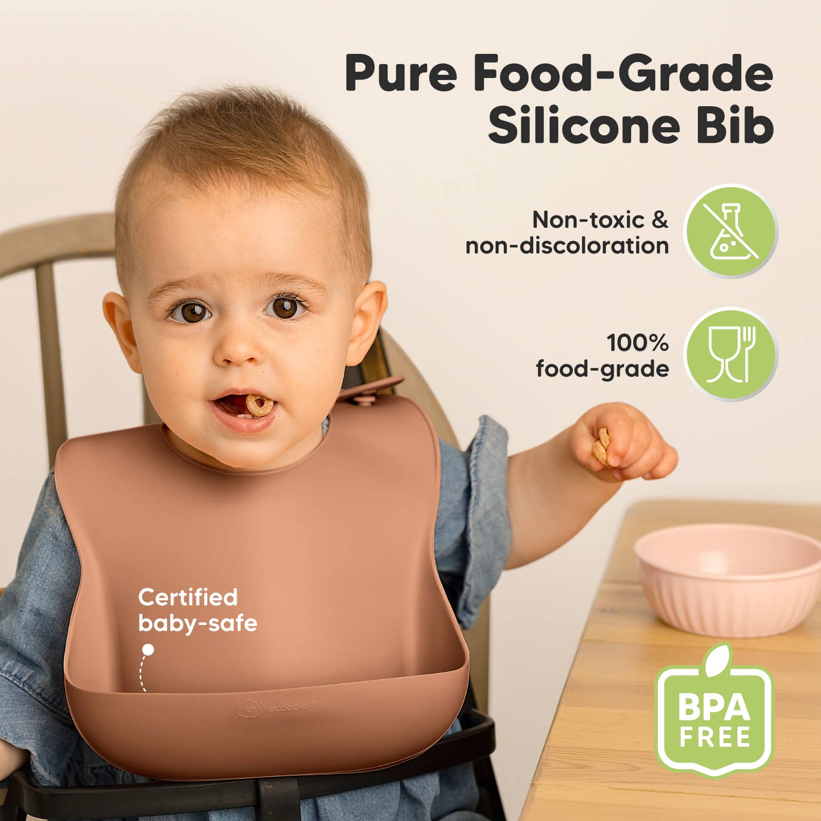 KeaBabies - 2-Pack Prep Silicone Bibs for Babies, Toddlers, Boys, Girls KeaBabies