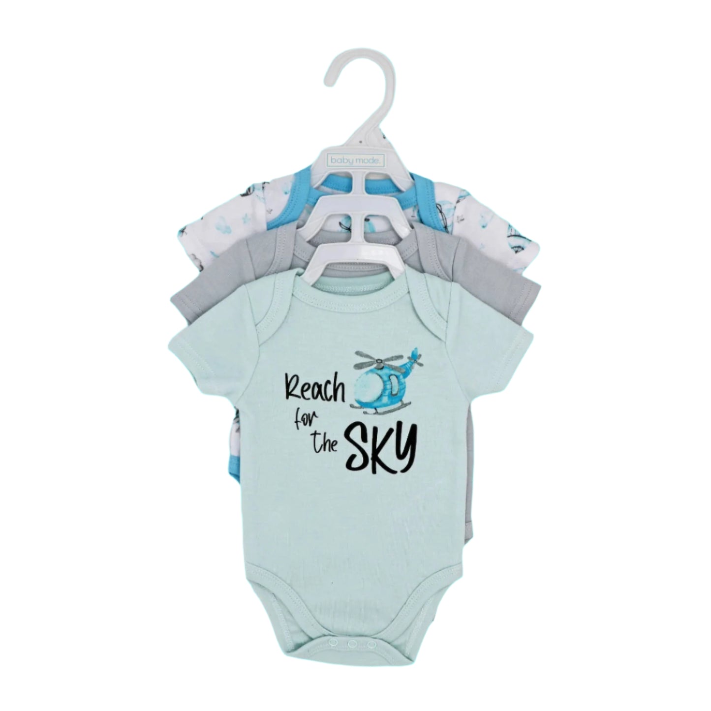 Baby Mode 3-Pack Bodysuit- Boy Helicopter