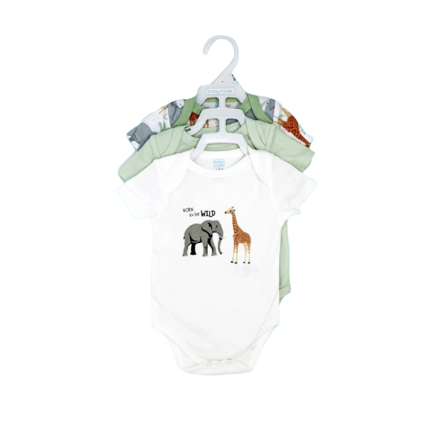 Baby Mode 3-Pack Bodysuit-Neutral Safari
