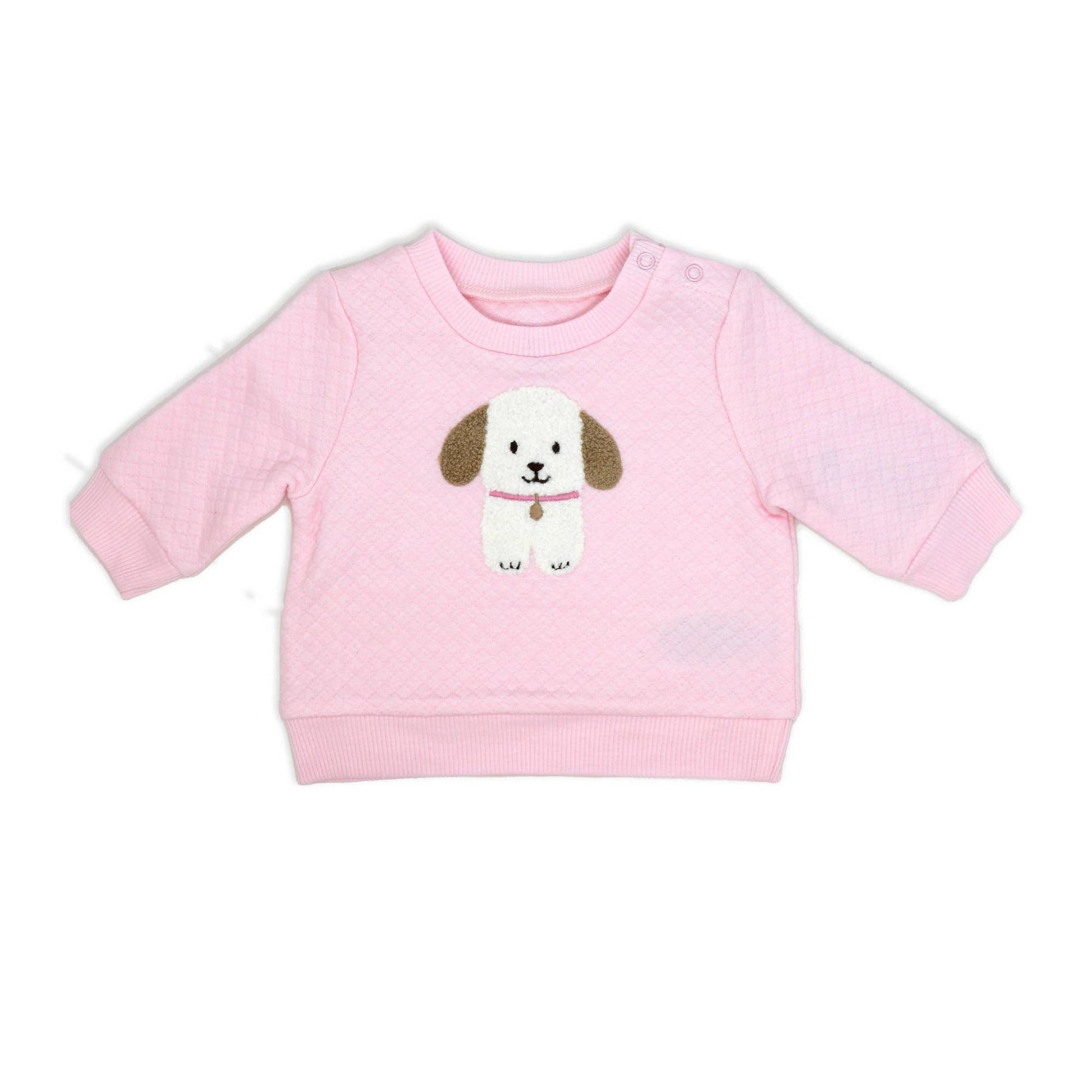Baby Mode - Girls 2 Piece Fleece Set: Puppy Rose Textiles