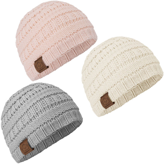 KeaBabies - 3-Pack Warmzy Baby Beanies (Sweet Pea, 6-36mos) KeaBabies