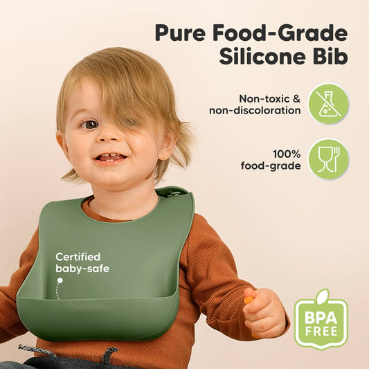 KeaBabies - 2-Pack Prep Silicone Bibs for Babies, Toddlers, Boys, Girls KeaBabies