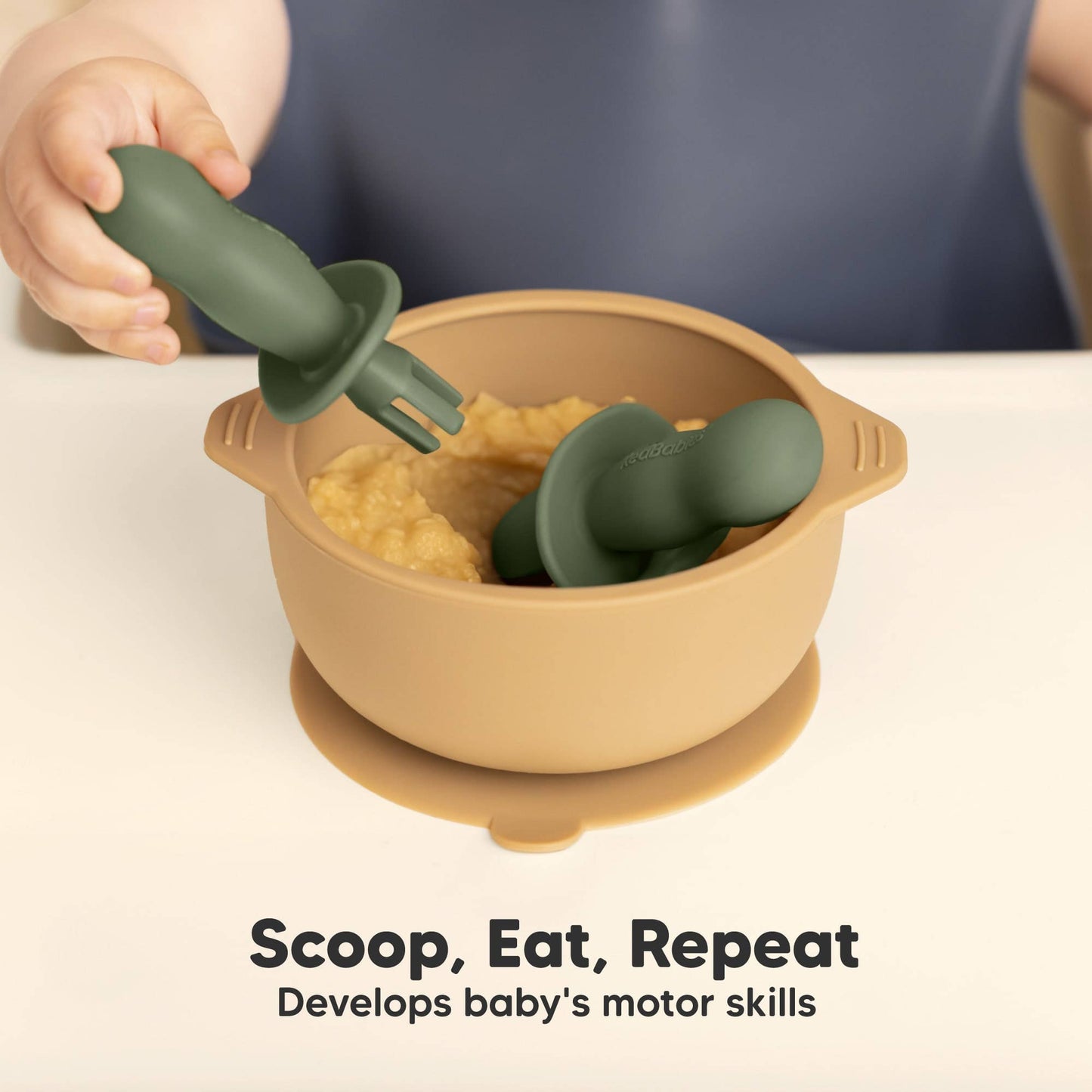 KeaBabies - 4-Pack Prep Silicone Baby Spoons & Forks Set for Toddlers KeaBabies