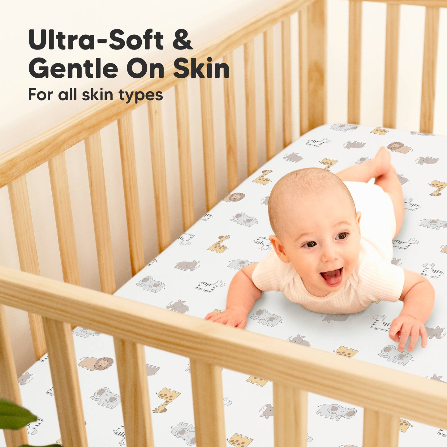 KeaBabies - 2pk Waterproof Crib Sheets, Baby Mattress Protector KeaBabies