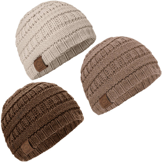 KeaBabies - 3-Pack Warmzy Baby Beanies (Pecan 6-36mos) KeaBabies