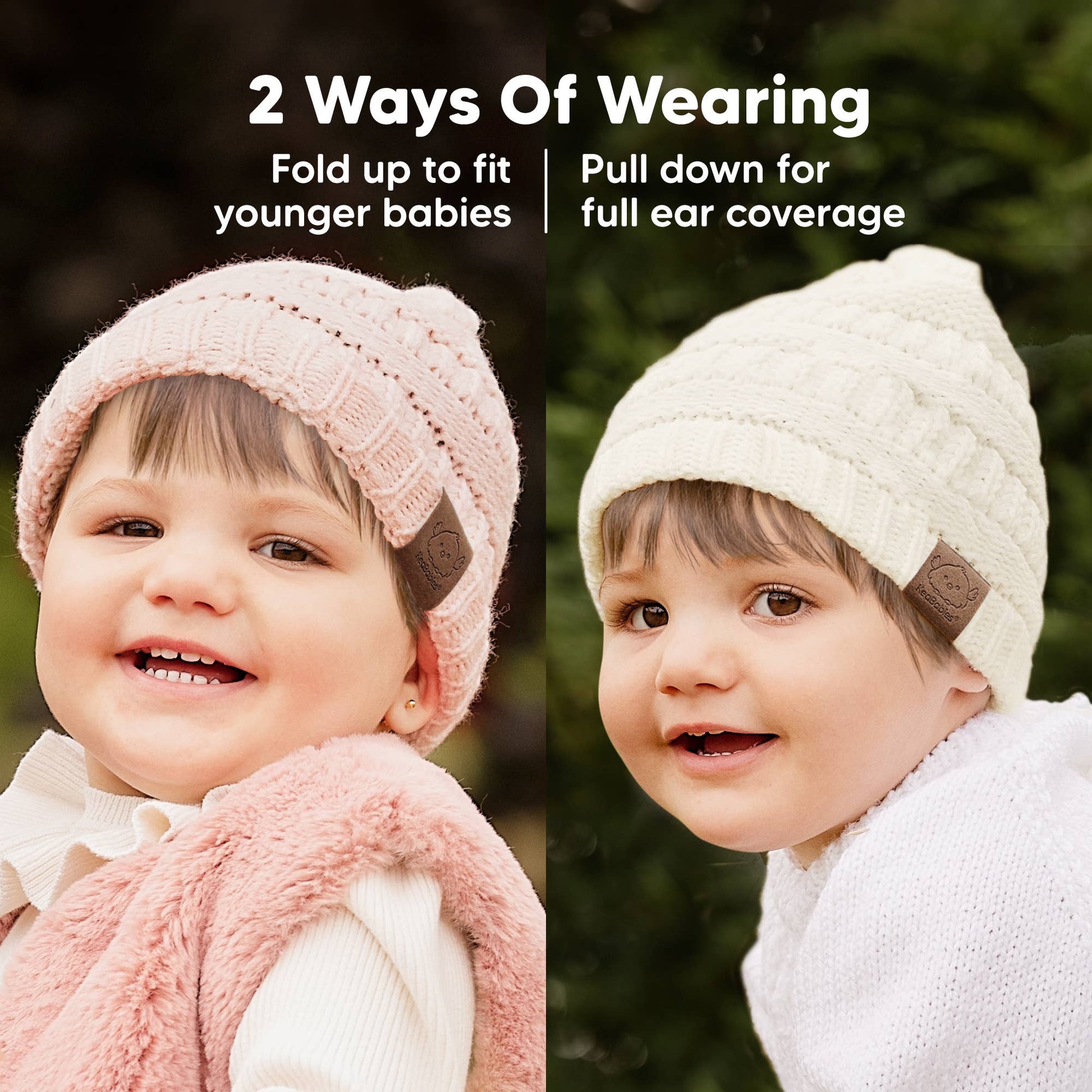 KeaBabies - 3-Pack Warmzy Baby Beanies (Sweet Pea, 6-36mos) KeaBabies