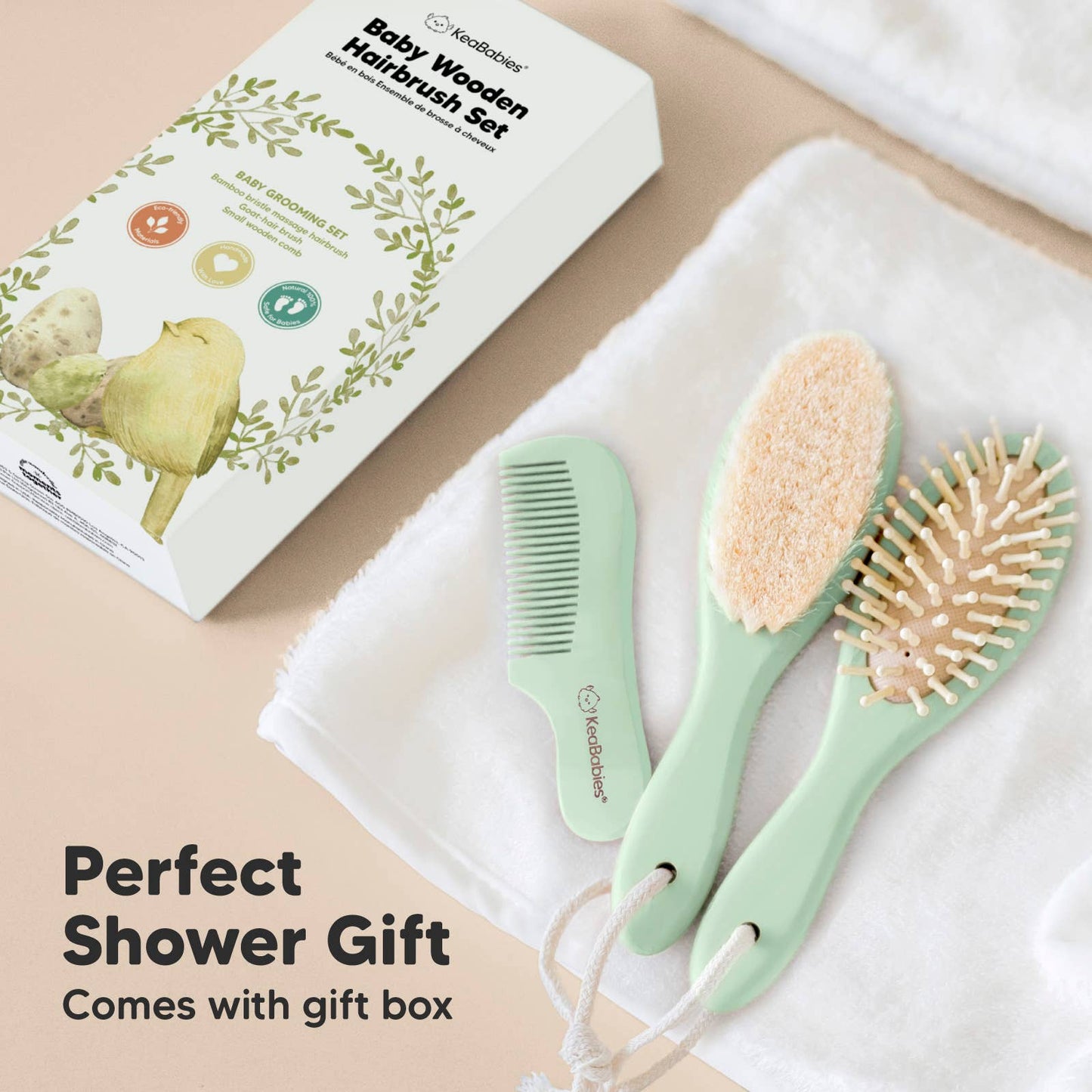 KeaBabies - Baby Hair Brush and Comb Set KeaBabies