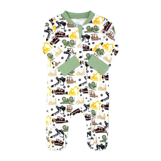 Baby Mode Footed Sleeper: Sage Dirt Magnet