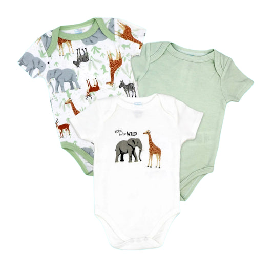 Baby Mode 3-Pack Bodysuit-Neutral Safari