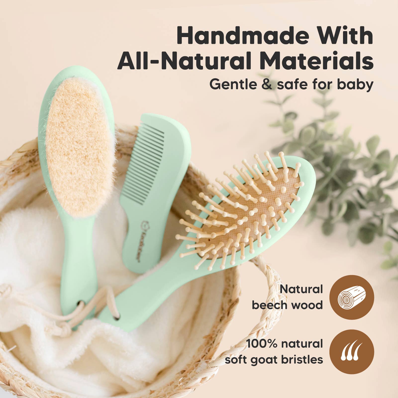 KeaBabies - Baby Hair Brush and Comb Set KeaBabies