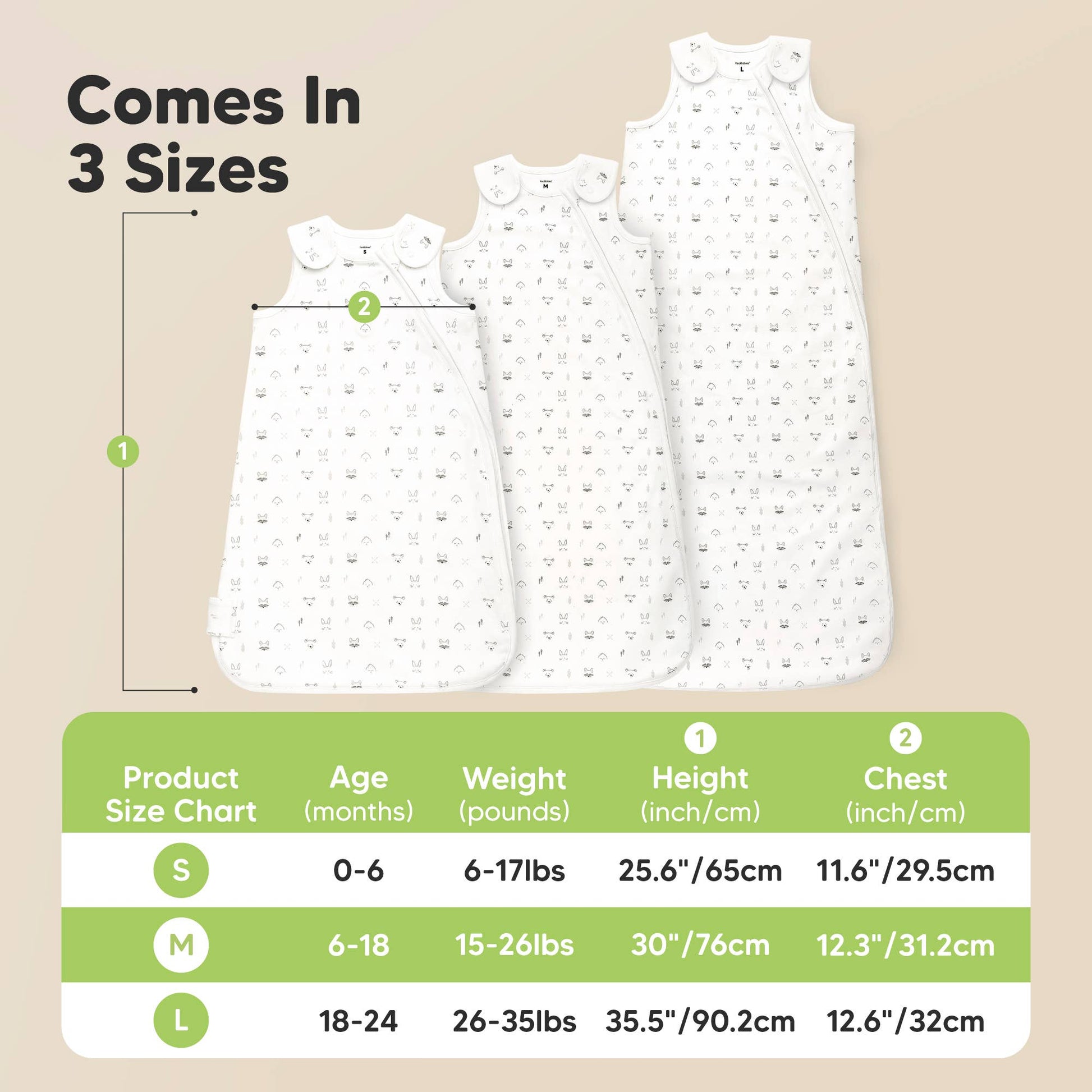 KeaBabies - Soothe Sleep Sack, Baby Wearable Blanket (6-18mos) KeaBabies