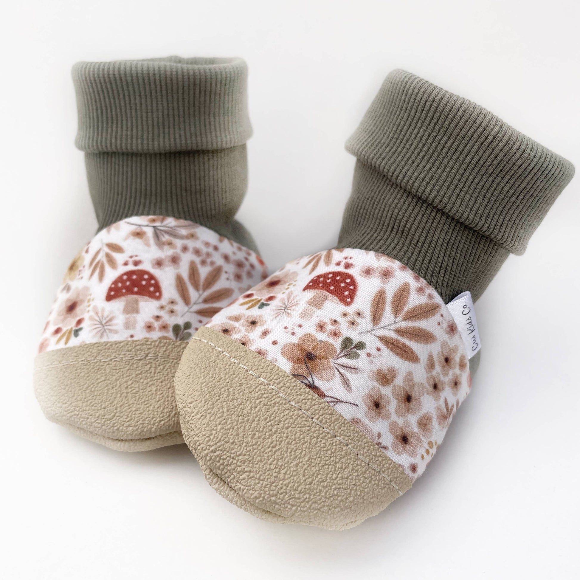Gus Kids Co. - Mushroom Floral Baby Booties Gus Kids Co.