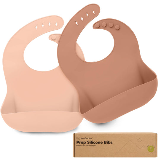KeaBabies - 2-Pack Prep Silicone Bibs for Babies, Toddlers, Boys, Girls KeaBabies
