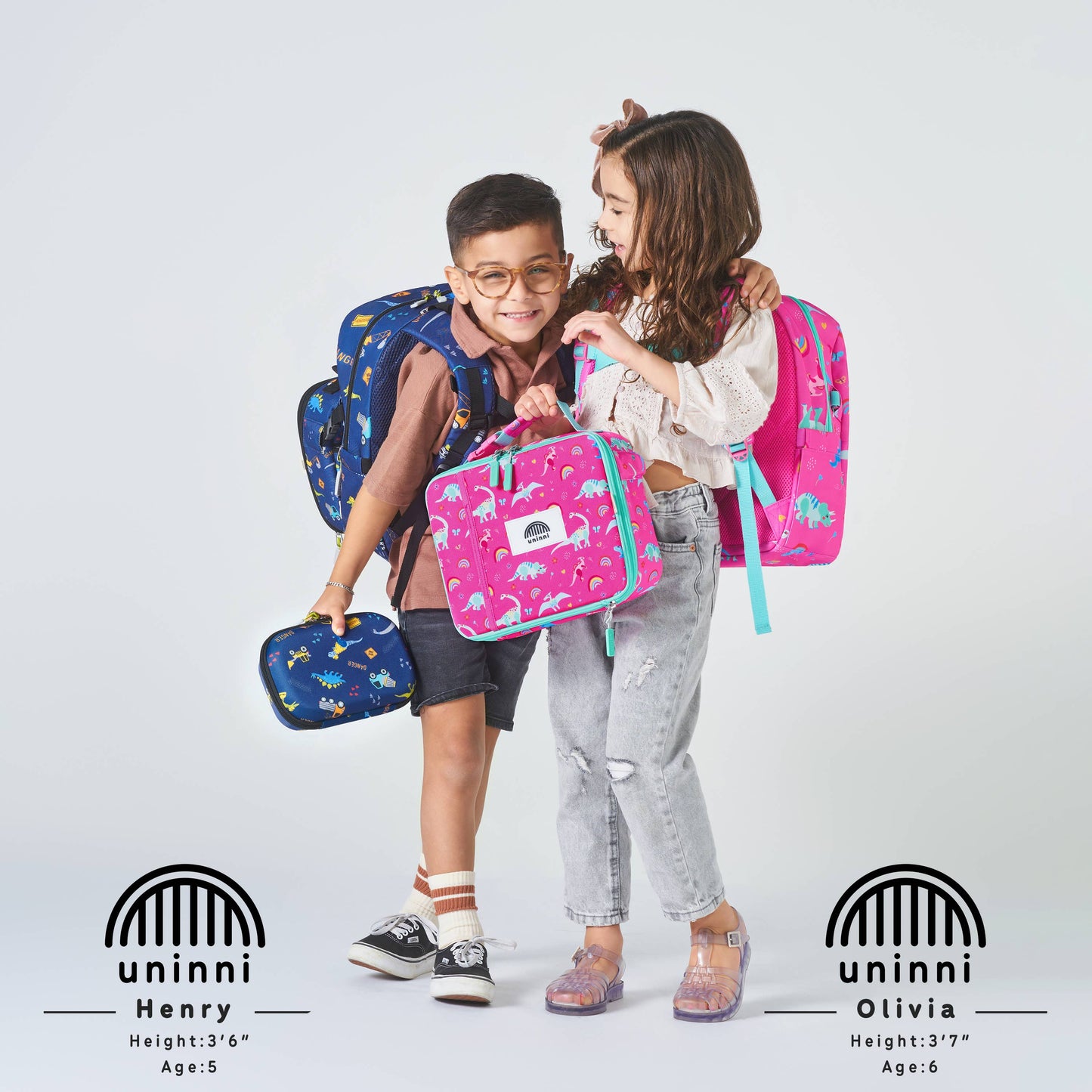 uninni - Ethan Backpack-Blue Dinosaur